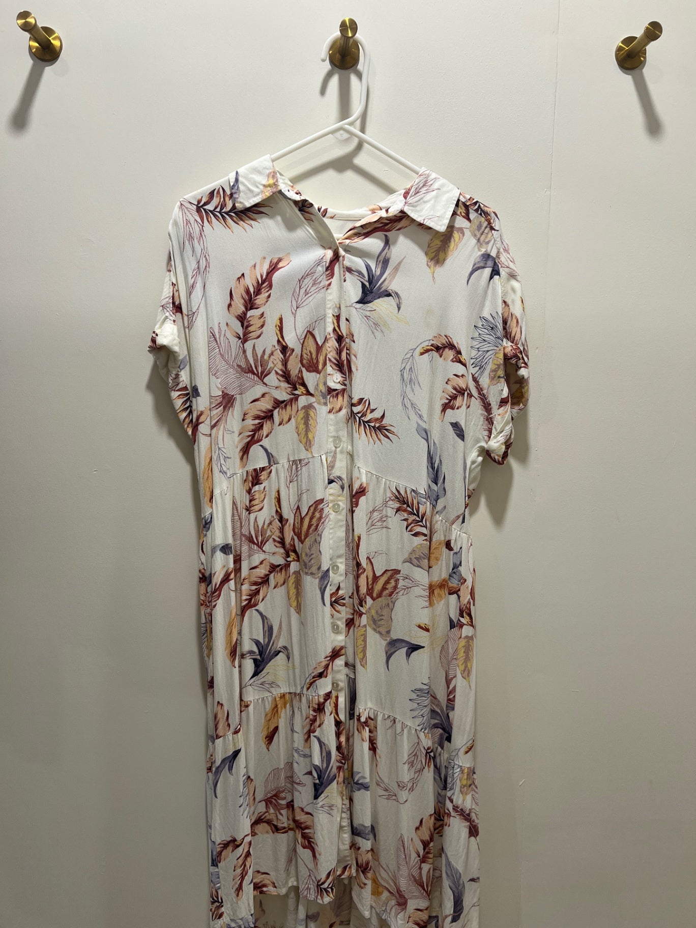 Dress XL Cream with multicolor floral pattern