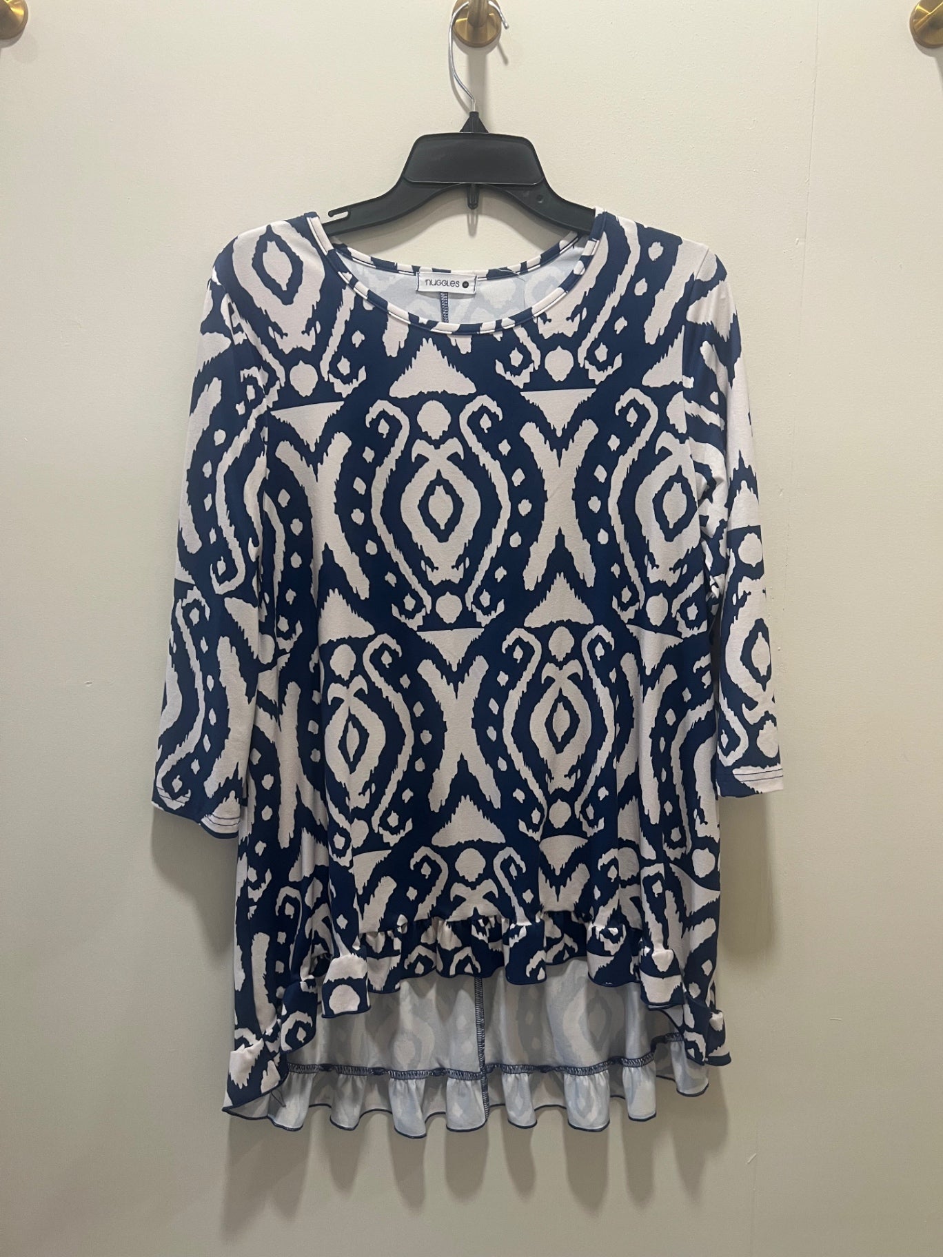 Nuggles Blouse Medium Navy Blue and White