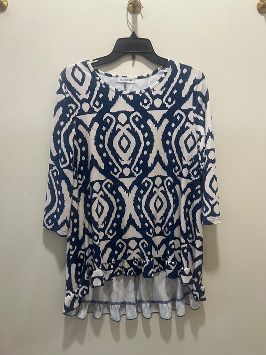 Nuggles Blouse Medium Navy Blue and White