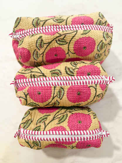 The Small Pink Bloom Quilted Bag
