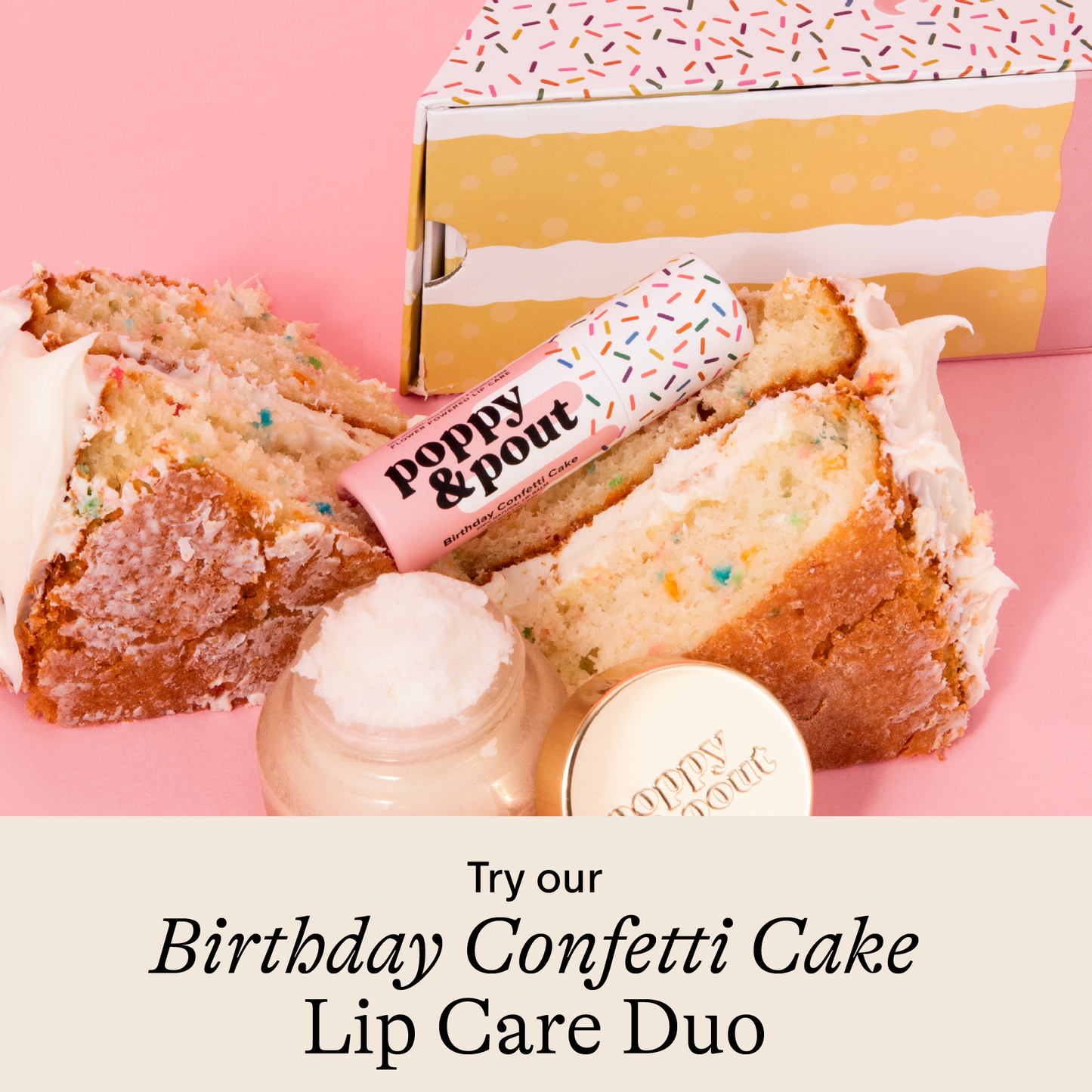 Lip Balm, Birthday Confetti Cake, Blue