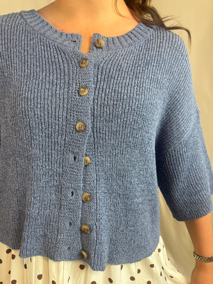 The Elise Cardigan in Blue