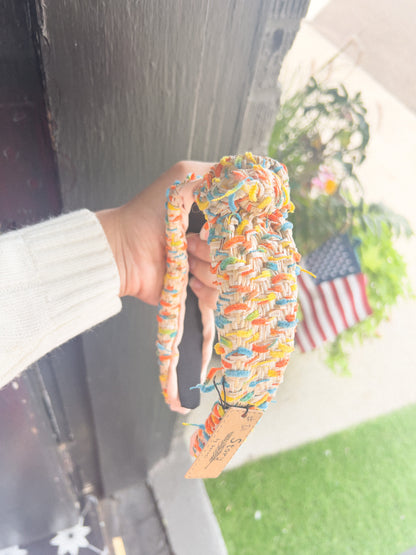 Colorful wicker headband