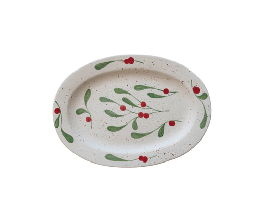 Holly Stoneware Platter