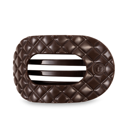 Flat Round Hair Clip | Large | Truly Taupe Quilted