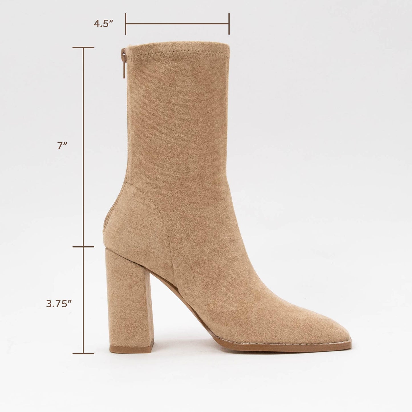 TAN SQUARE-TOE SLIM-FIT ANKLE BOOTS