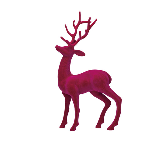 Flocked Pink Reindeer