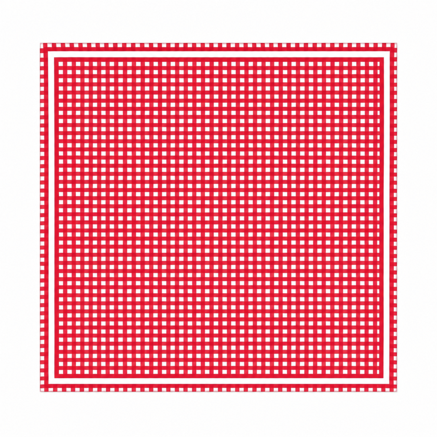 French Picnic Red Gingham Satin Scarf