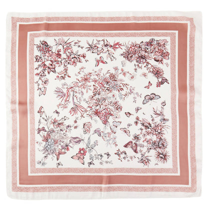 Pink Flower Pattern Bandana Scarf