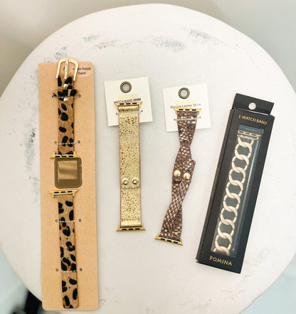 Leopard fur watch band