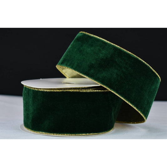 Deluxe Velvet Gold Back Ribbon - 2.5" x 10YD