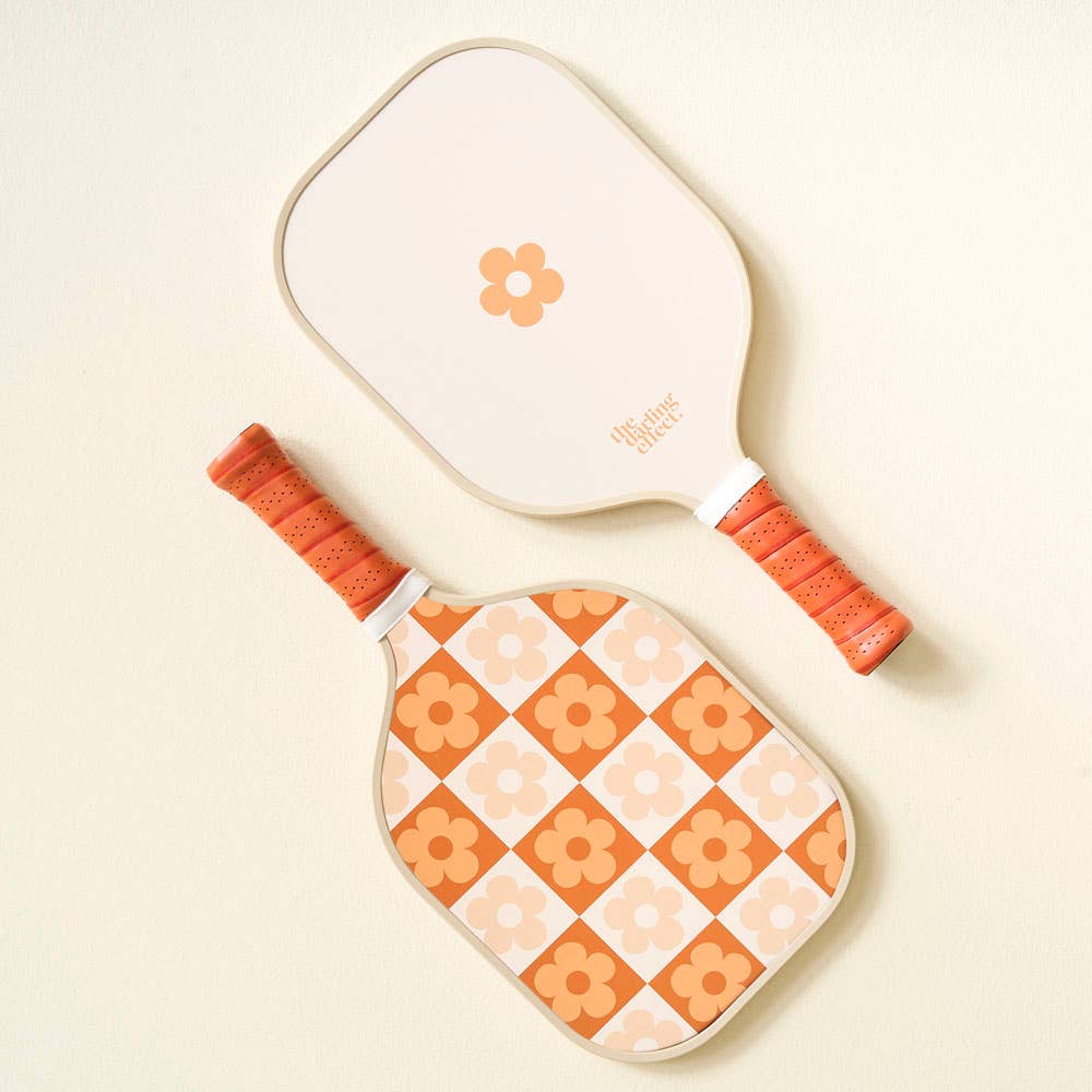 Pickleball Paddle-Flower Check Brown