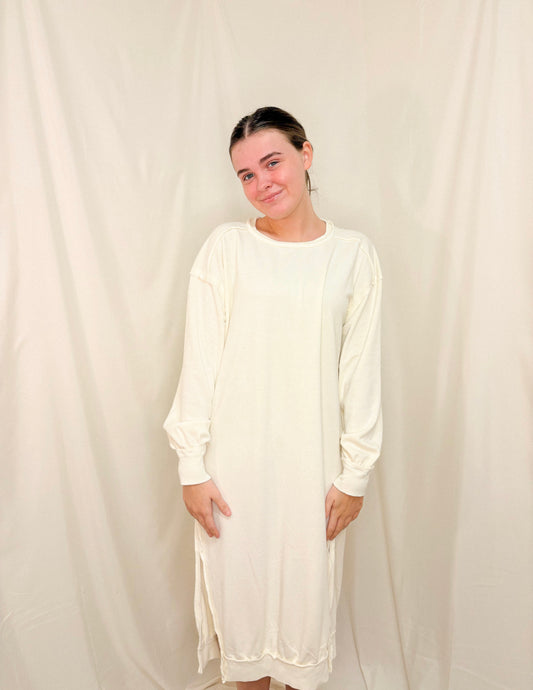 The Swiss Coffee Cozy Sweatshirt Dress