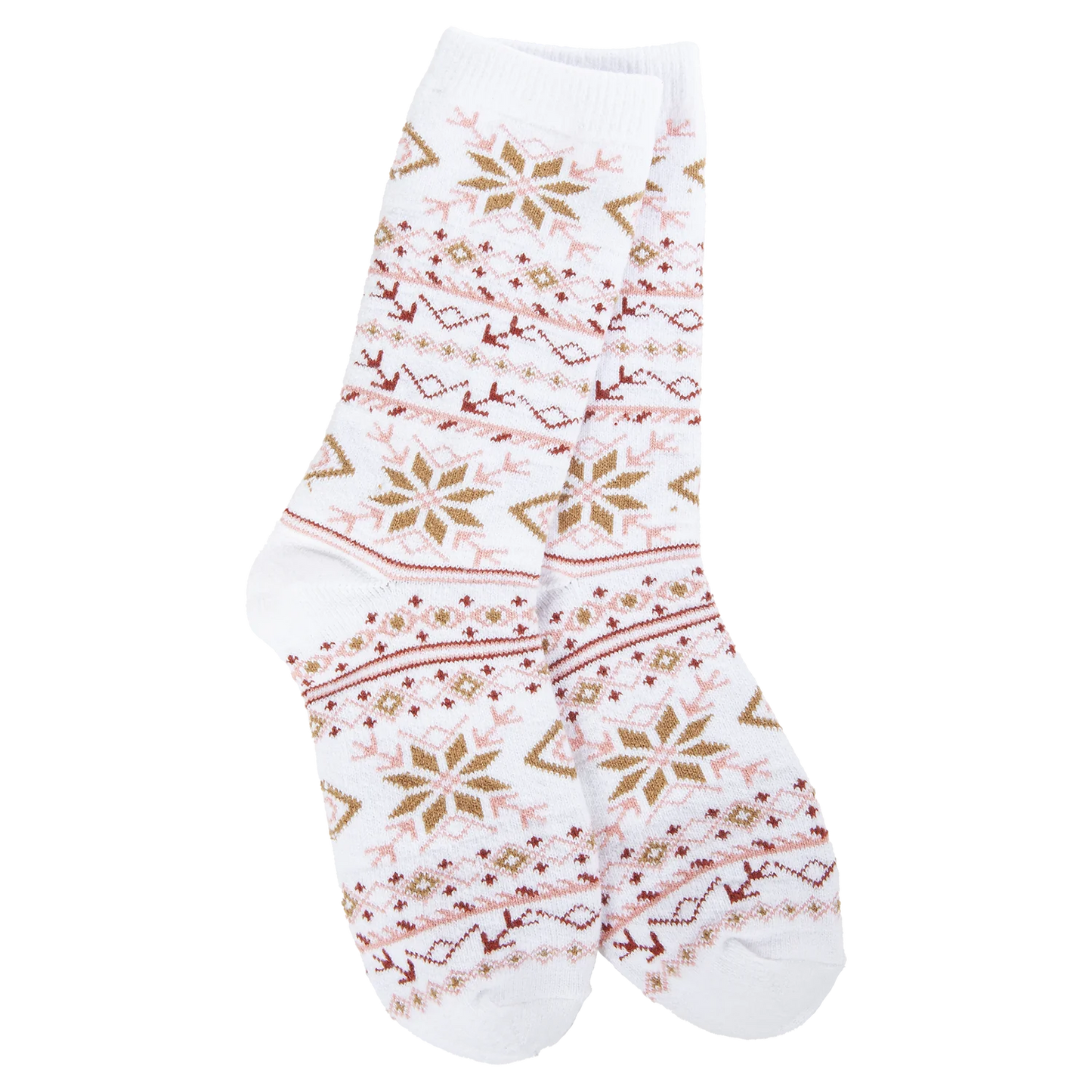 Fair Isle White Multi Sock