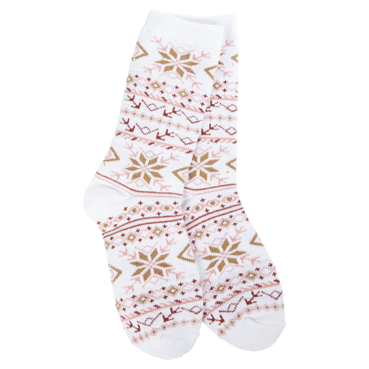 Fair Isle White Multi Sock