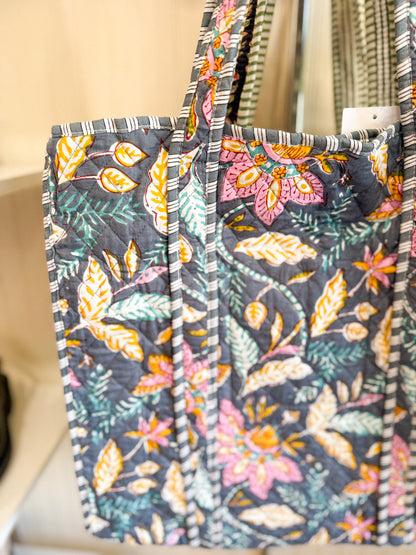 The Midnight Bloom Quilted Bag
