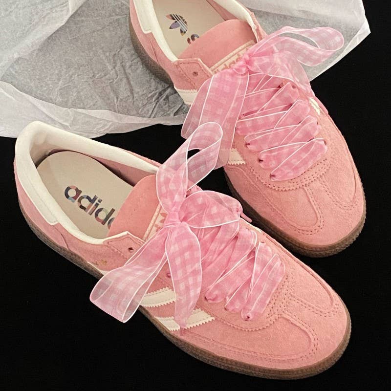 Pink Checkered Laces