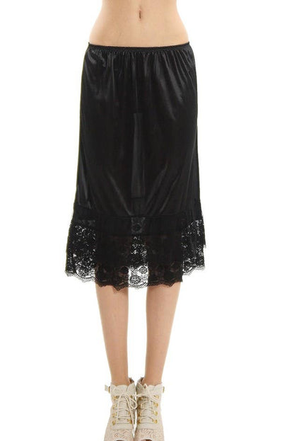 Women Slip Skirt Extender - black & white