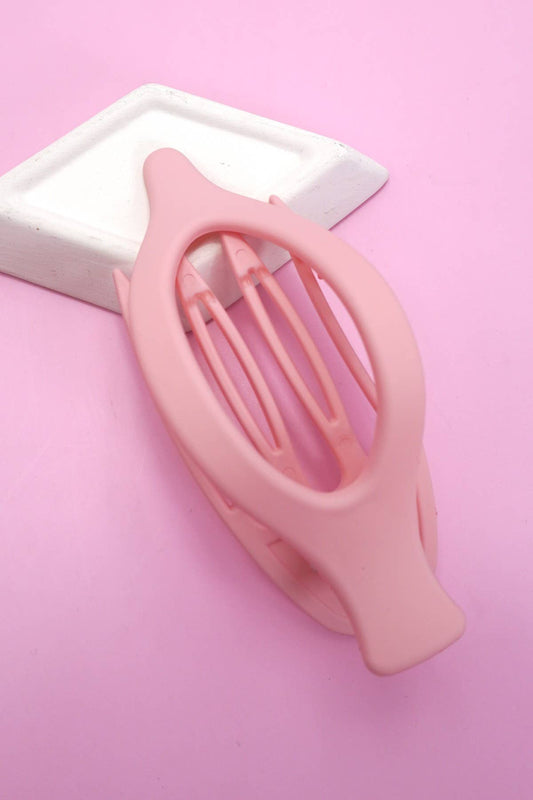 PINK OVAL LAY DOWN FLAT CLAW CLIPS