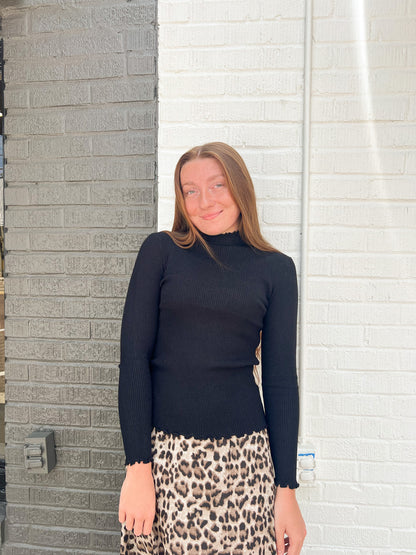 The Marcey Black Sweater Top