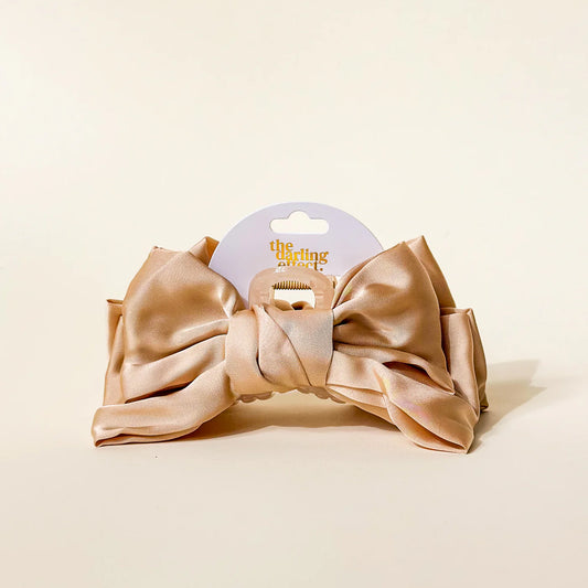 Beige Bow Claw Clip