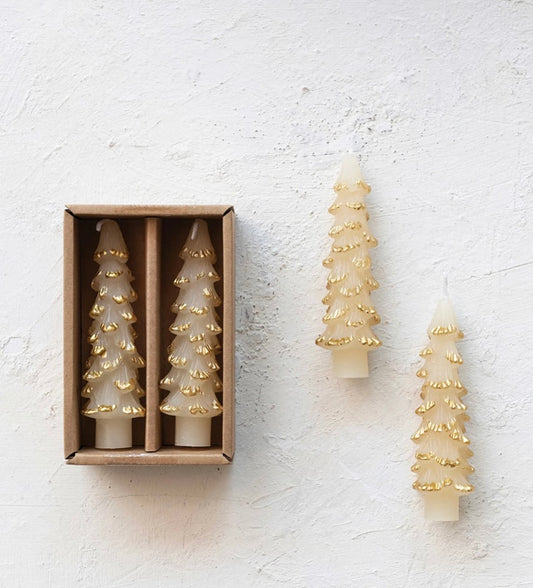 Tree Shaped Taper Candles - Eggnog