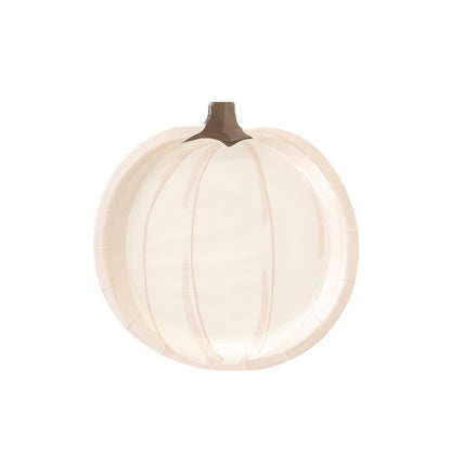 White Pumpkin Shaped Paper Plate