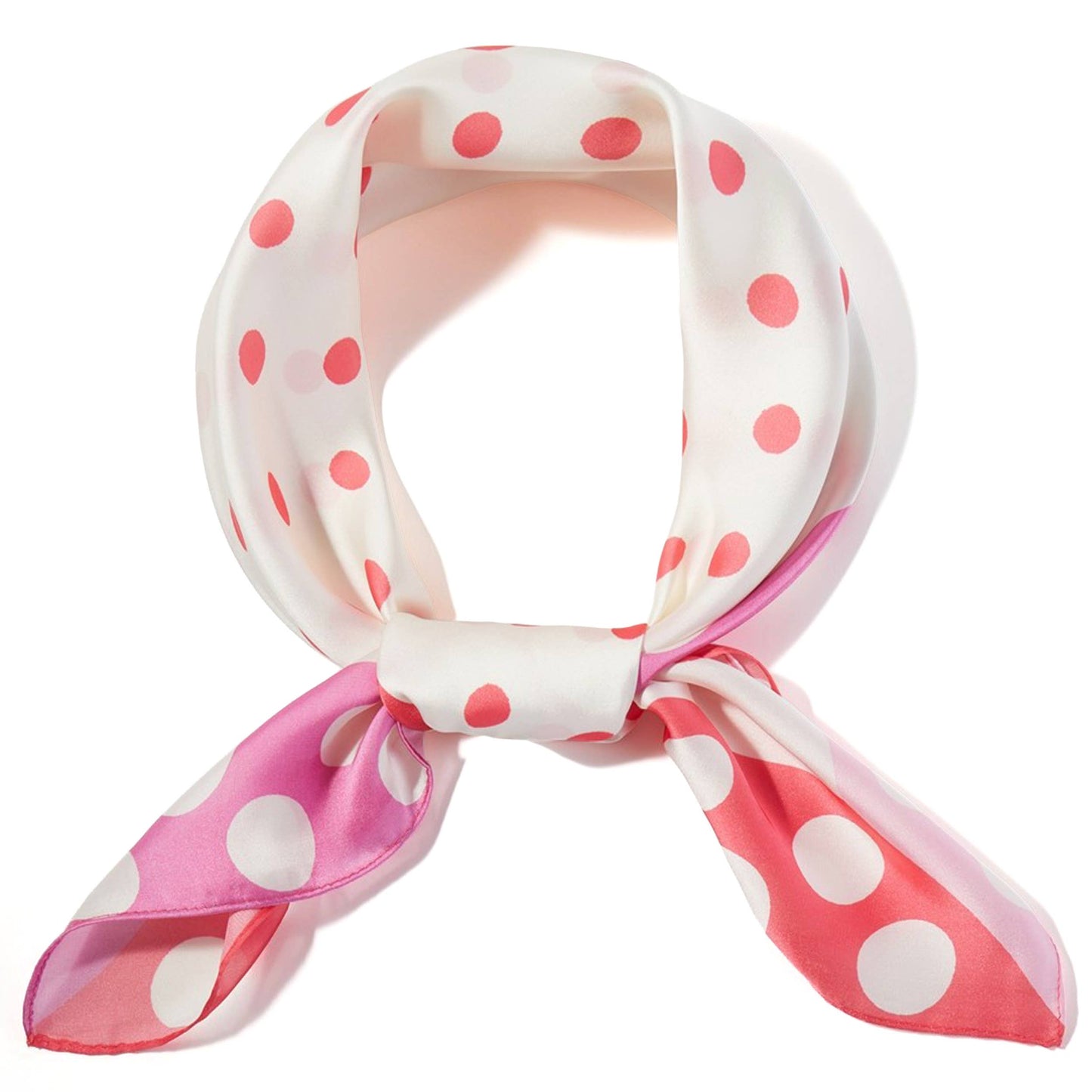Pink Polka Dots with Color Edge Scarf Bandana