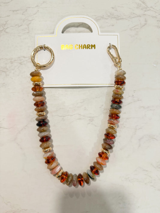 The Amber Bead Bag Charm