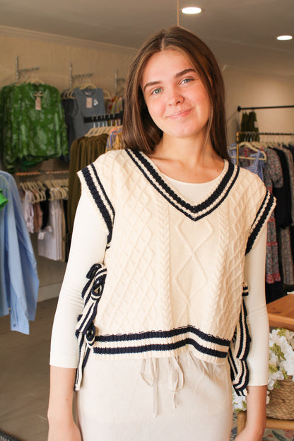 The Cream Side Tie Vest