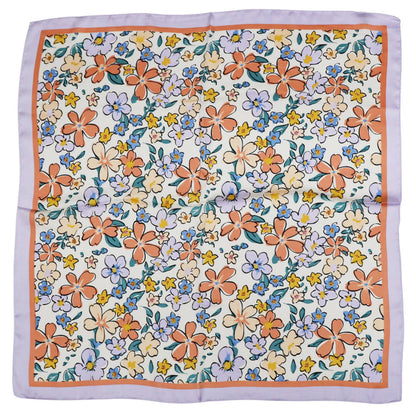 Purple Floral Bandana Summer Scarf