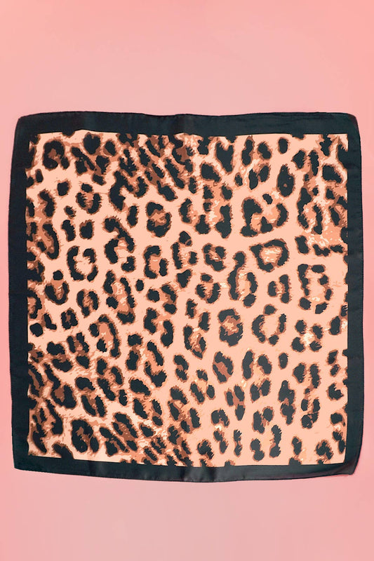 ANIMAL LEOPARD PRINT SILKY FEEL BANDANA SCARF