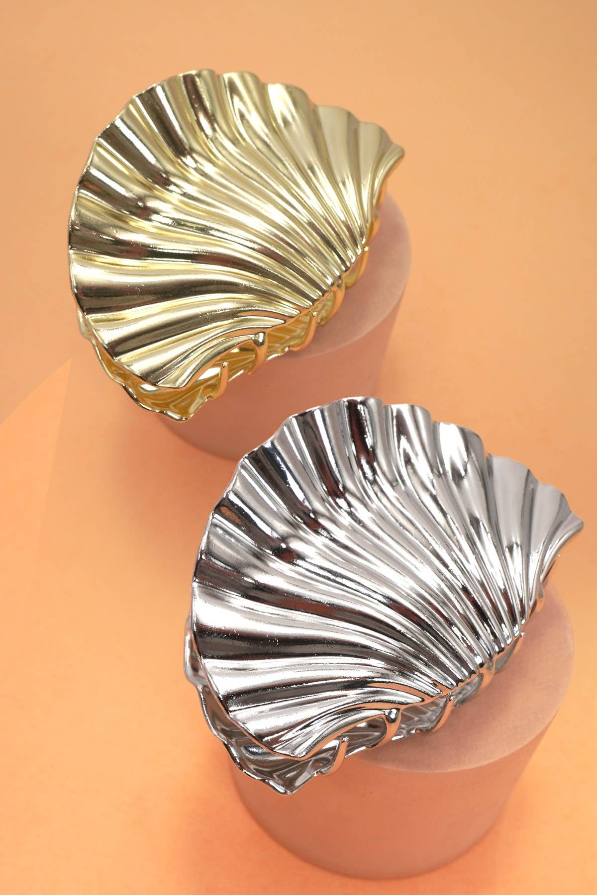 SEASHELL  GOLD SILVER ALLOY HAIR CLAW HAIR CLIP