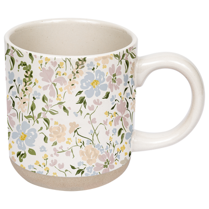Floral Stoneware Coffee Mug