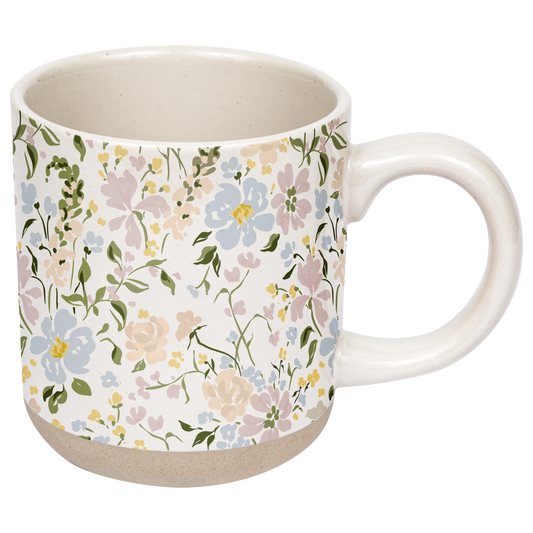 Floral Stoneware Coffee Mug