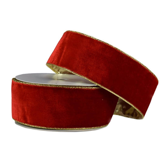 Deluxe Velvet Gold Back Ribbon - 2.5" x 10YD