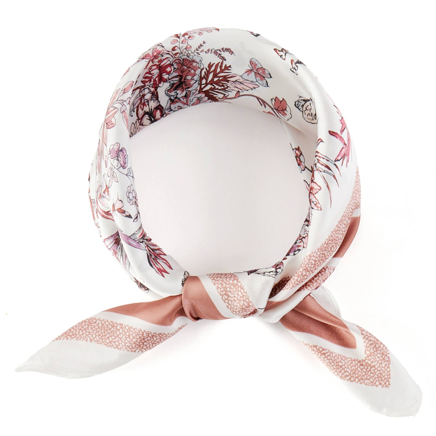 Pink Flower Pattern Bandana Scarf