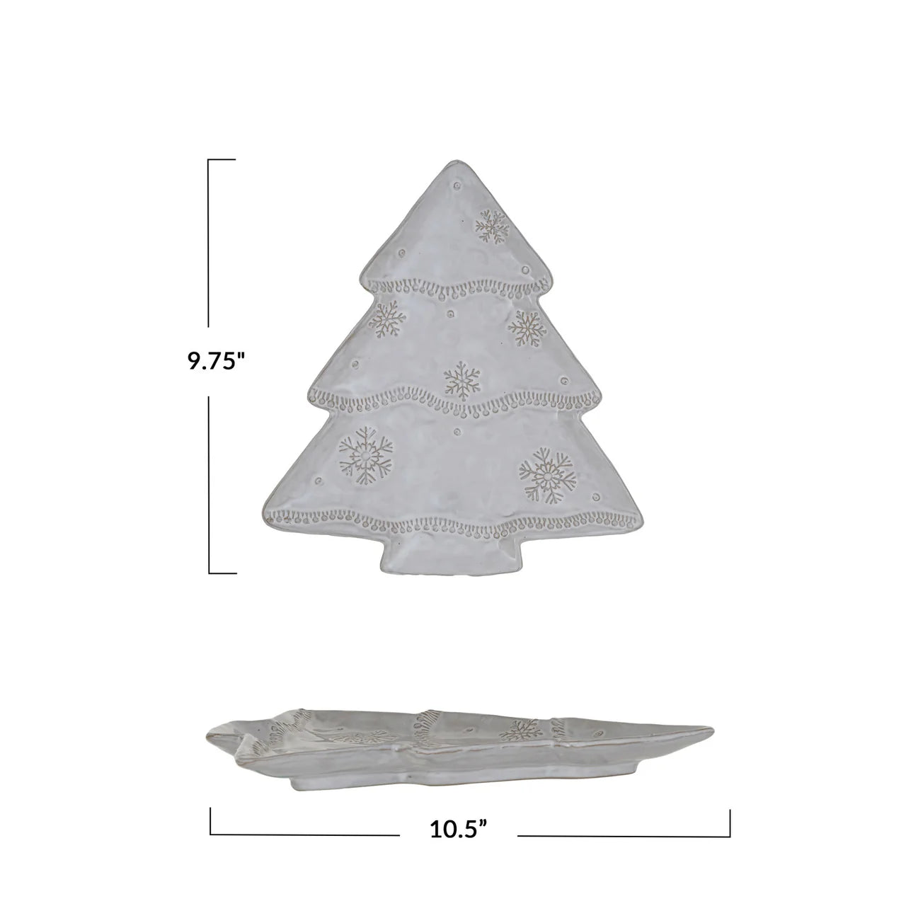 Stoneware Christmas Tree Shaped Plate