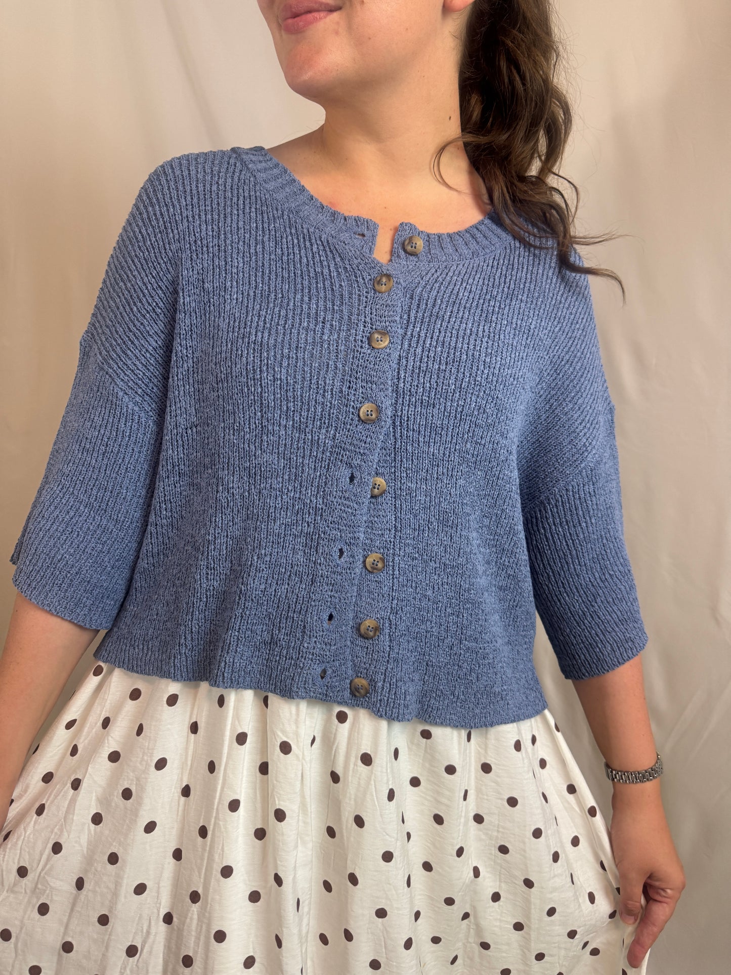 The Elise Cardigan in Blue