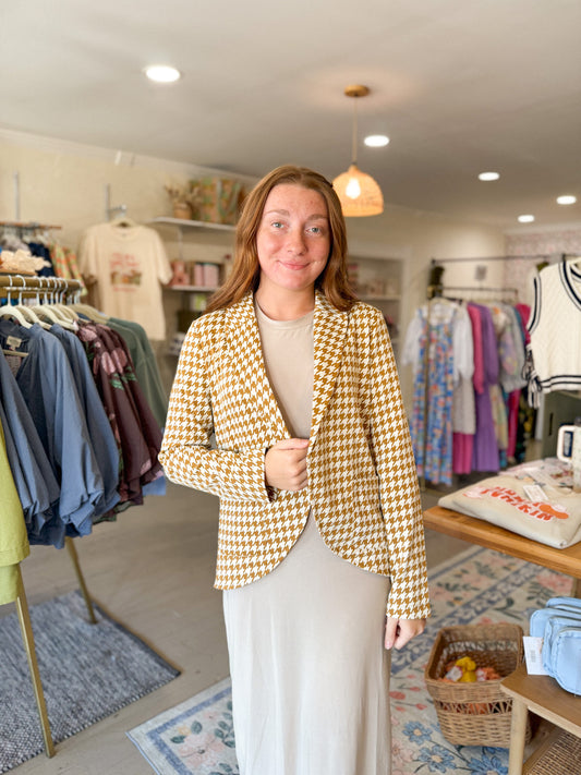 The Houndstooth Shawl Blazer