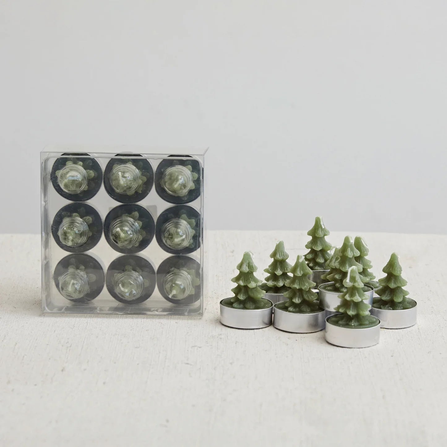 Tree Tea Lights Green