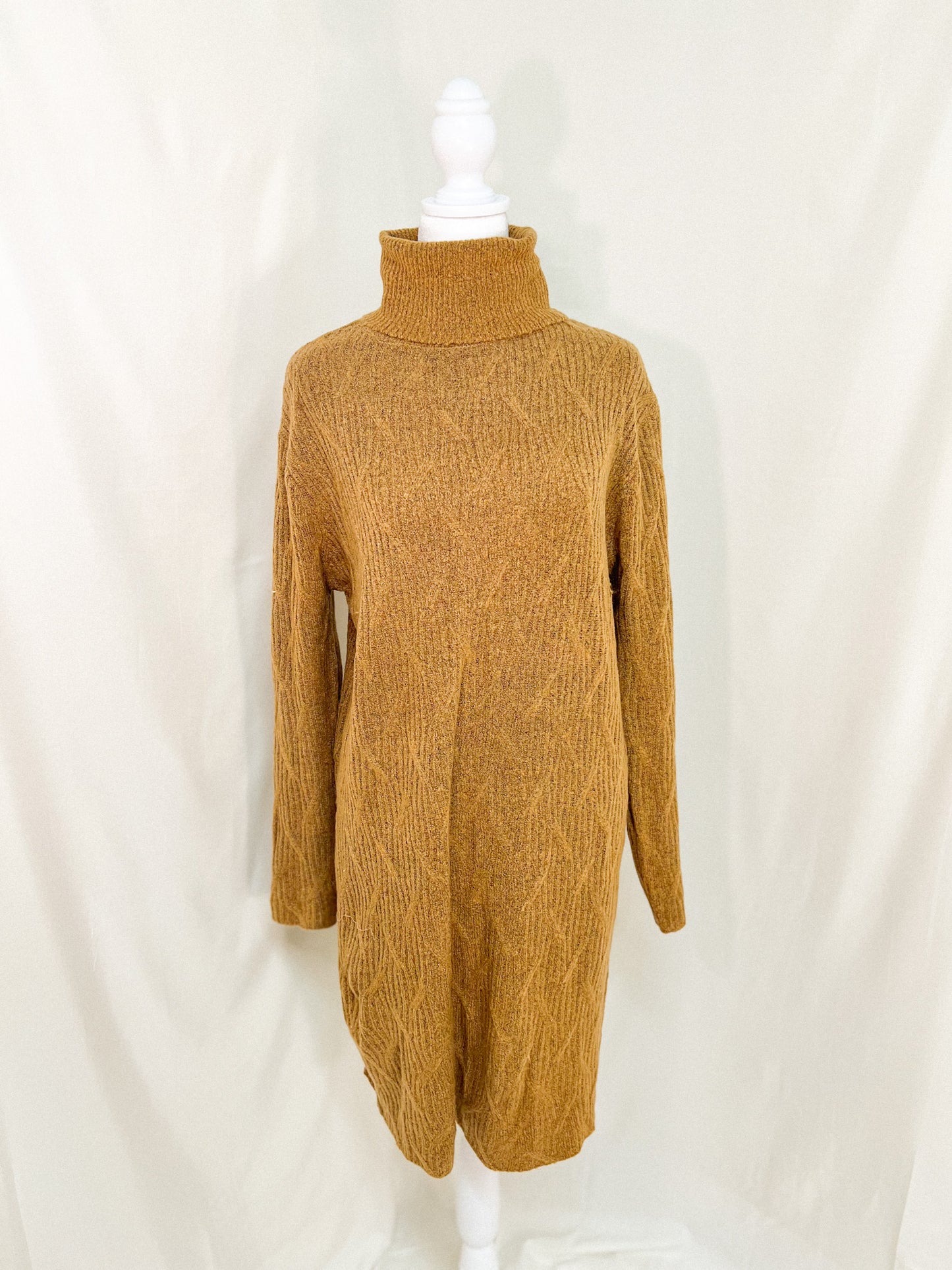 Light brown sweater dress