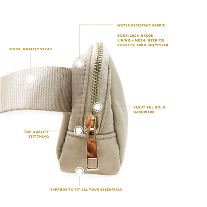 Natural beige belt bag + hair scarf