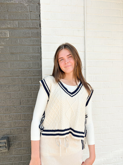 The Cream Side Tie Vest