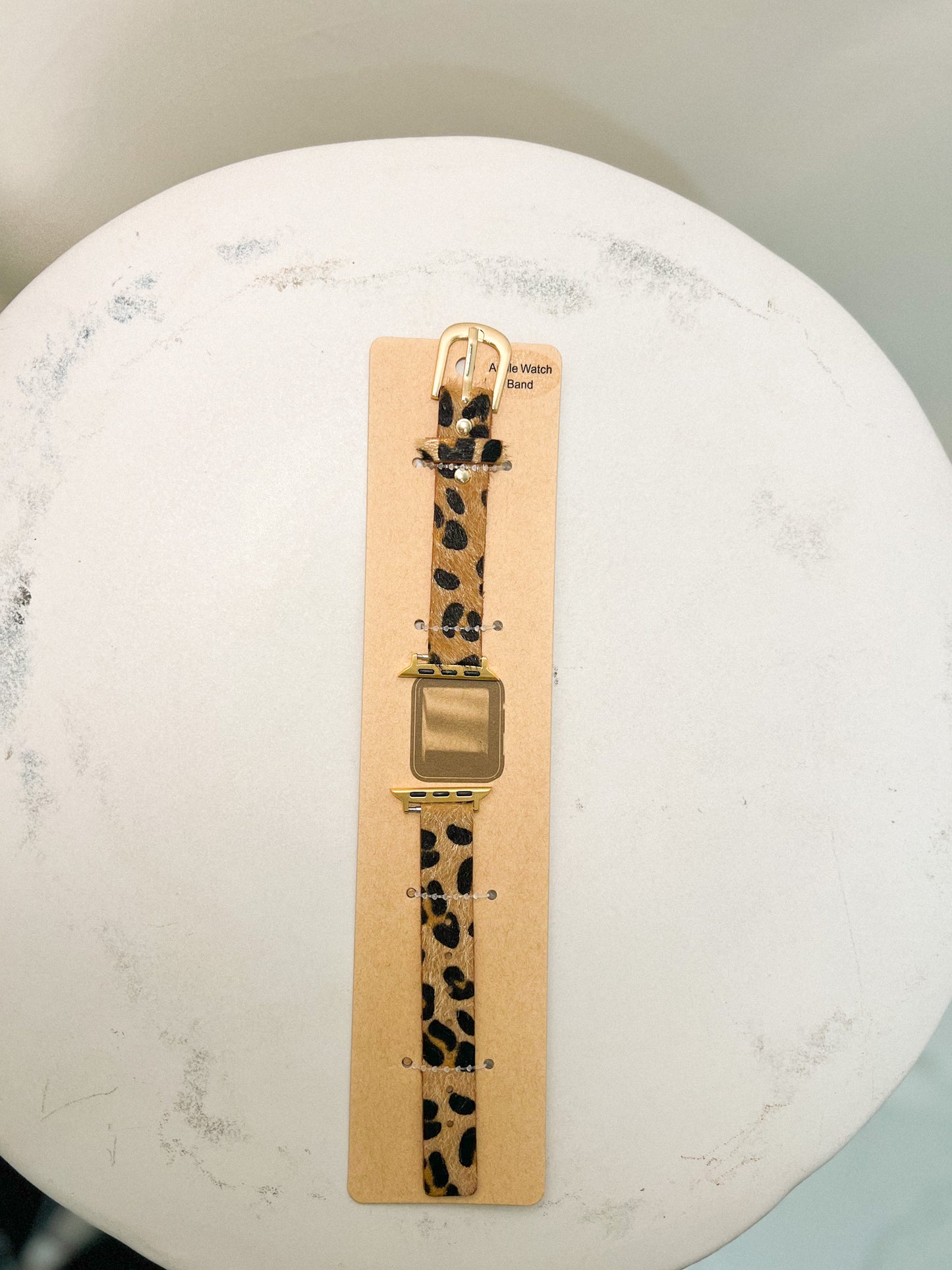 Leopard fur watch band