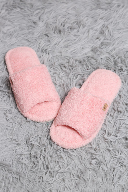 Solid Color Luxury Soft Open-Toe Slippers