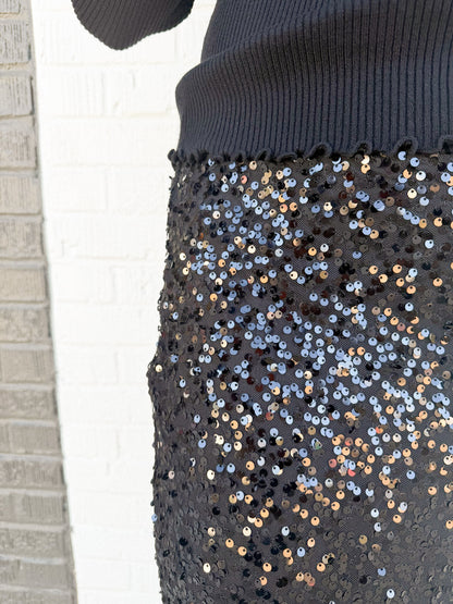 The Black Sequin Skirt