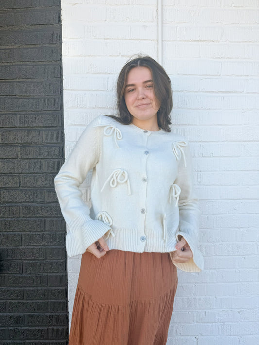 The Bow Knit Button Up