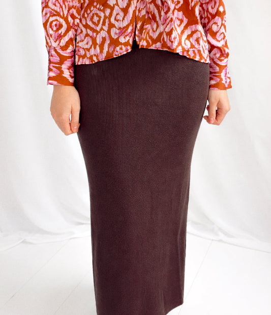 The Mabel Skirt in Chocolate Brown