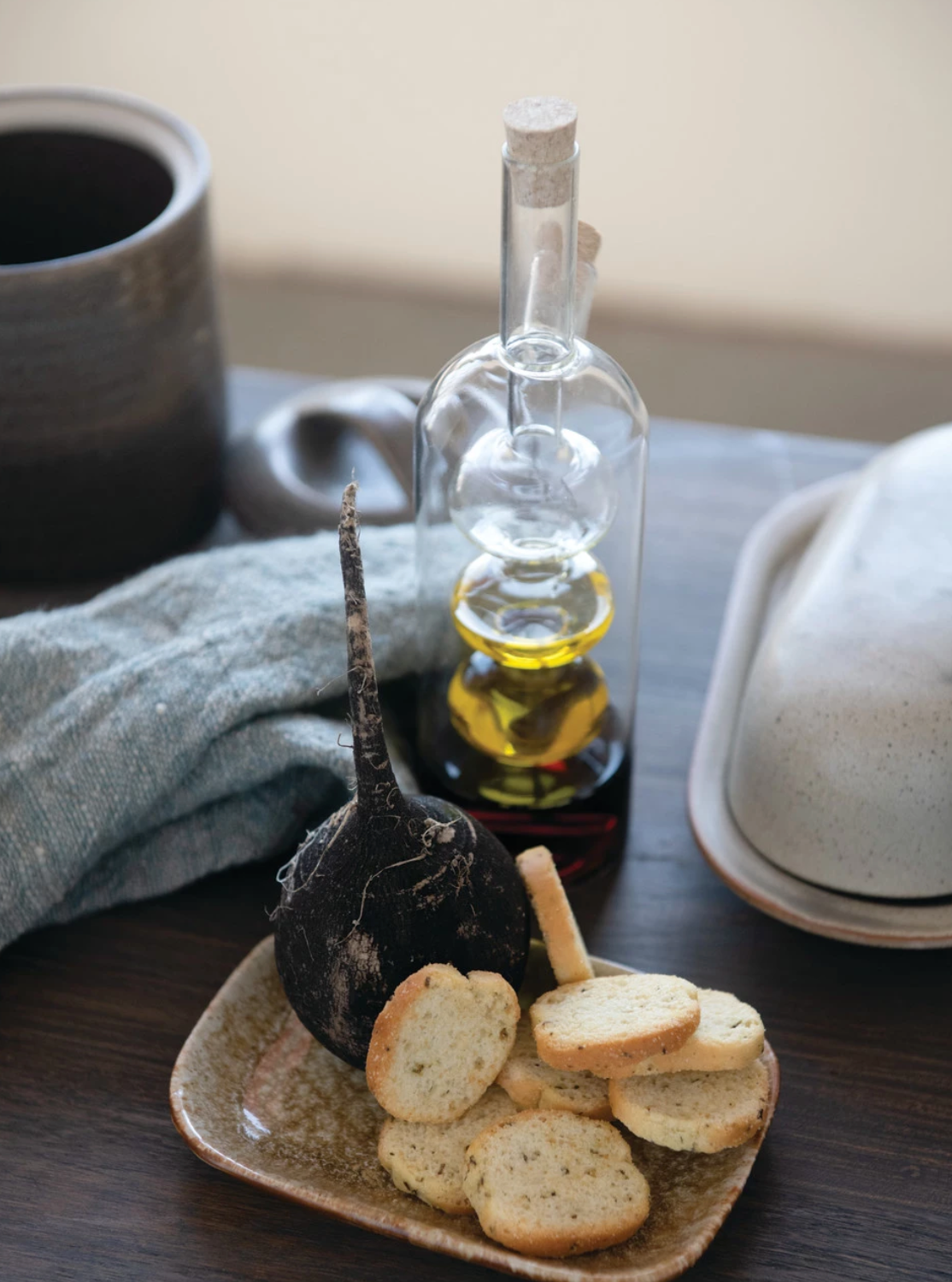 Glass Oil and Vinegar Cruet with Cork